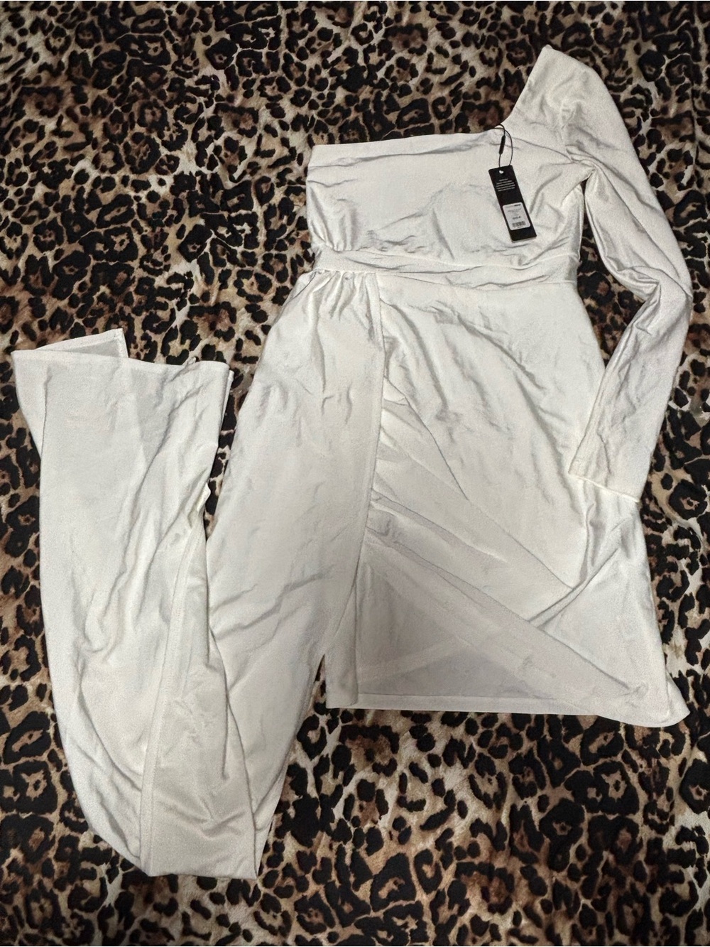 Fashion Nova White Shimmery Dress with Hang Tag